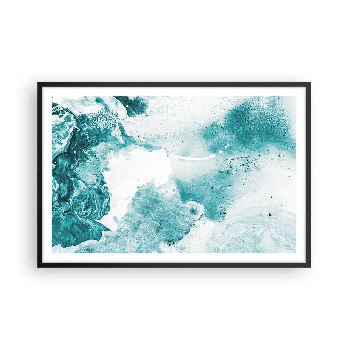 Poster in een zwarte lijst - Moerast van blauw - 91x61 cm