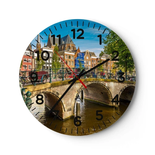 Wandklok - Klok - Lente aan de gracht - 40x40 cm
