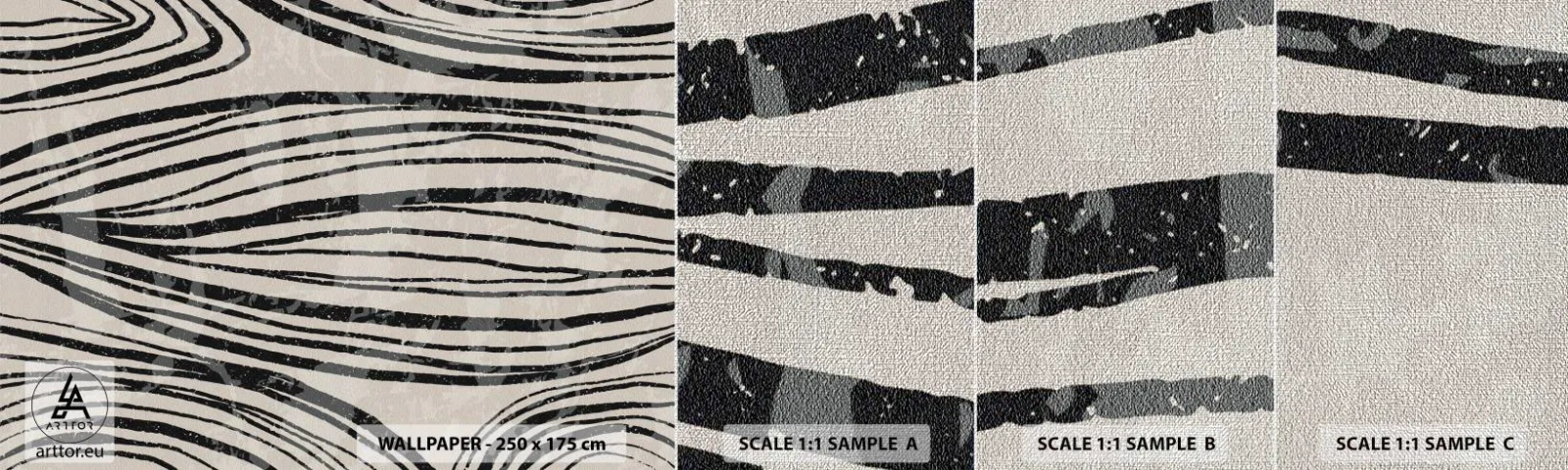 Fotobehang Monster Premium Canvas - Lijnoverstromingsvlakte - Abstractie, Lijnen, Modern - 100x30 cm