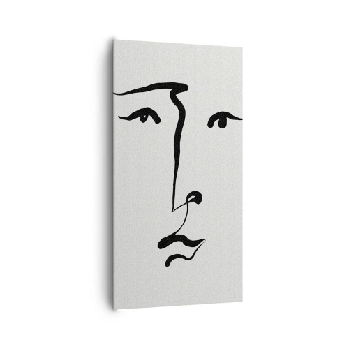 Schilderen op canvas - Portret met één lijn - 65x120 cm