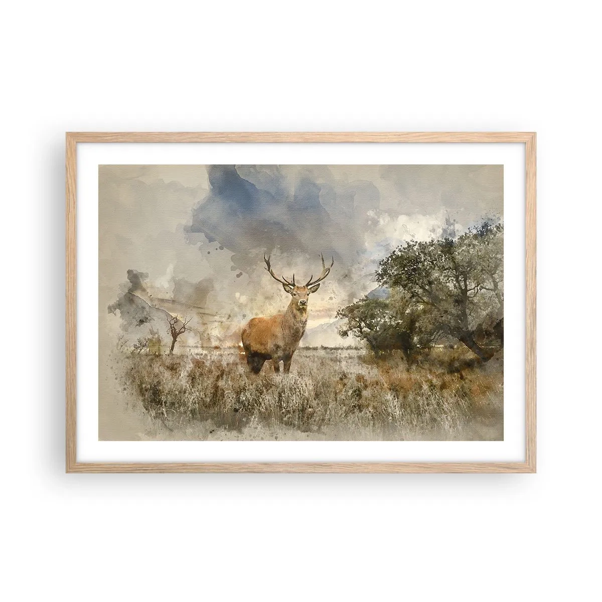 Een poster in een licht eiken lijst - Waardigheid - kracht - waardigheid - 70x50 cm