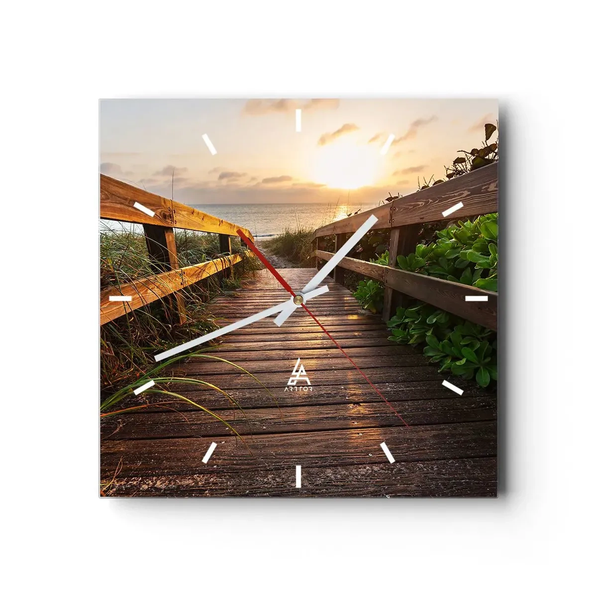 Wandklok - Klok - En direct naar de kust - 40x40 cm