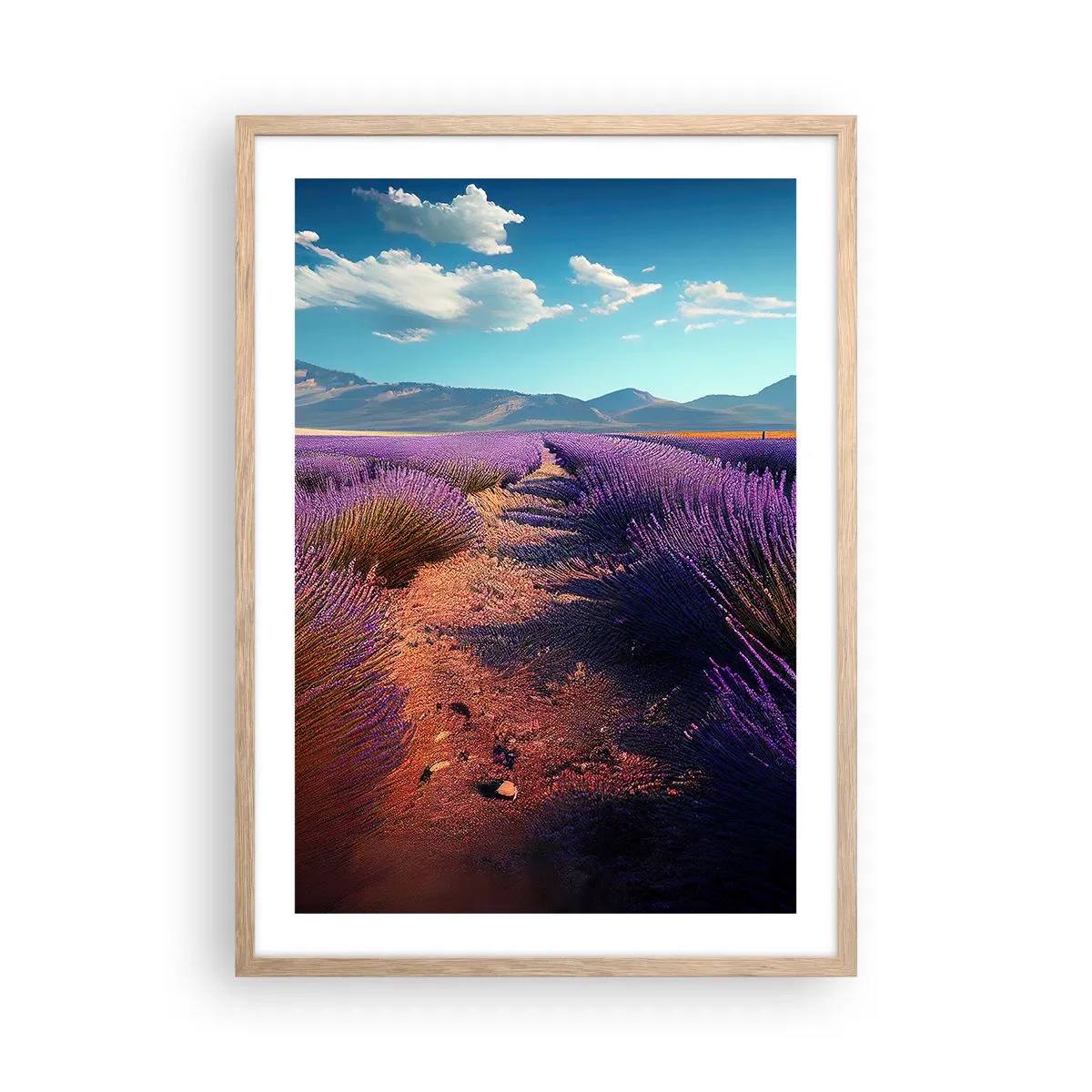 Een poster in een licht eiken lijst - Geurige velden - 50x70 cm