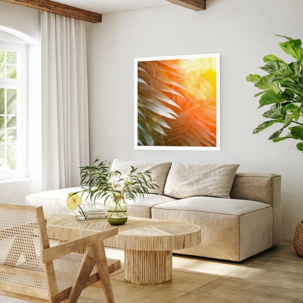 Poster - Ochtend in de jungle - 40x40 cm