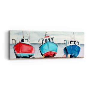Schilderen op canvas - Klaar om te vissen - 90x30 cm