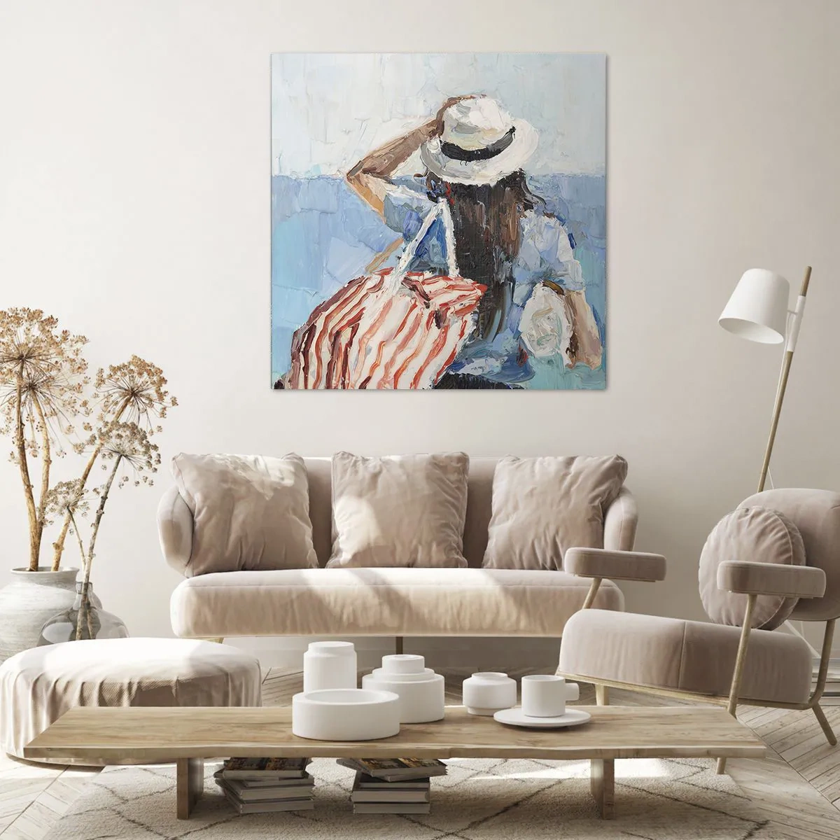 Schilderen op canvas - Welkom bij je vakantie - 50x50 cm