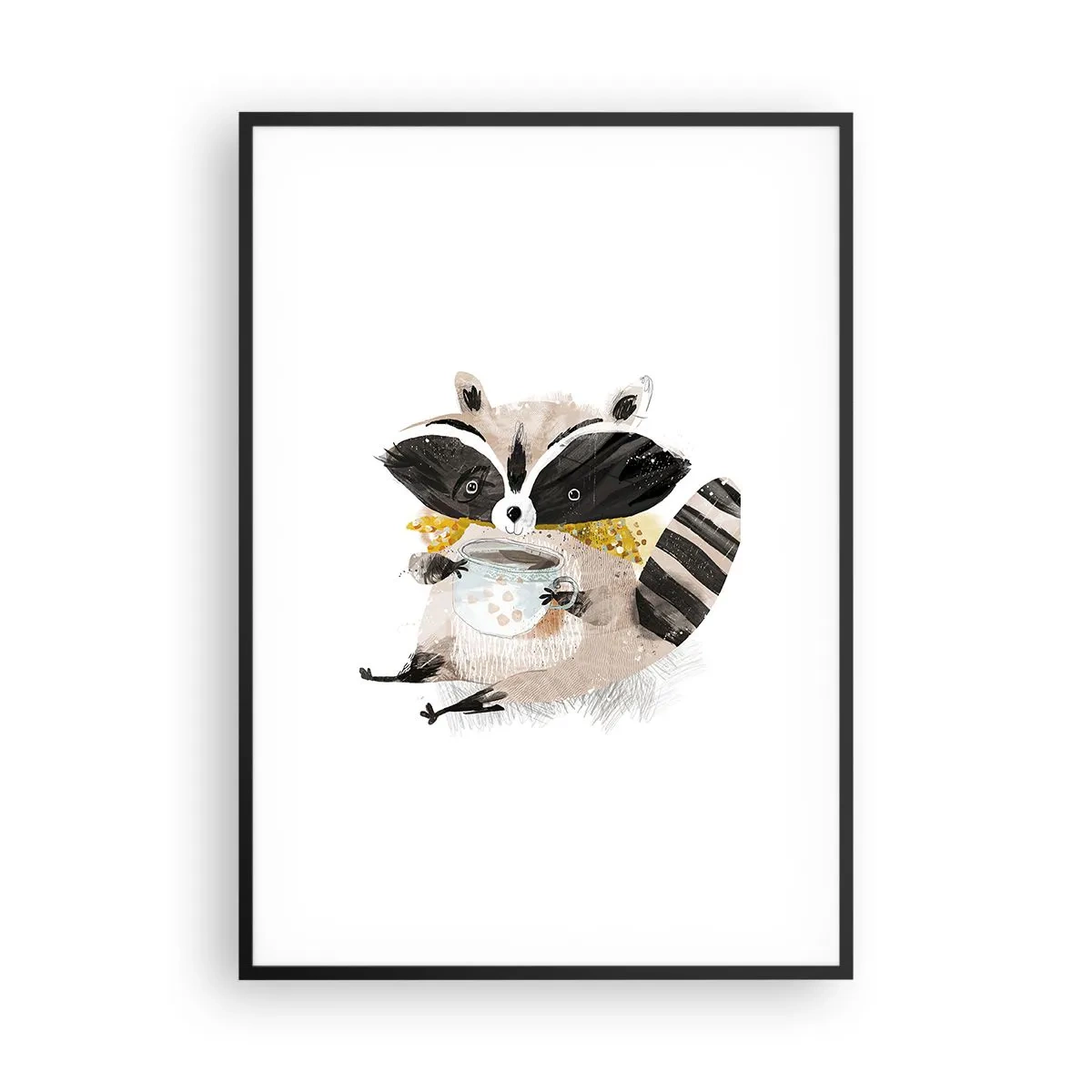 Poster in een zwarte lijst - Mijn vriend de wasbeer - 70x100 cm