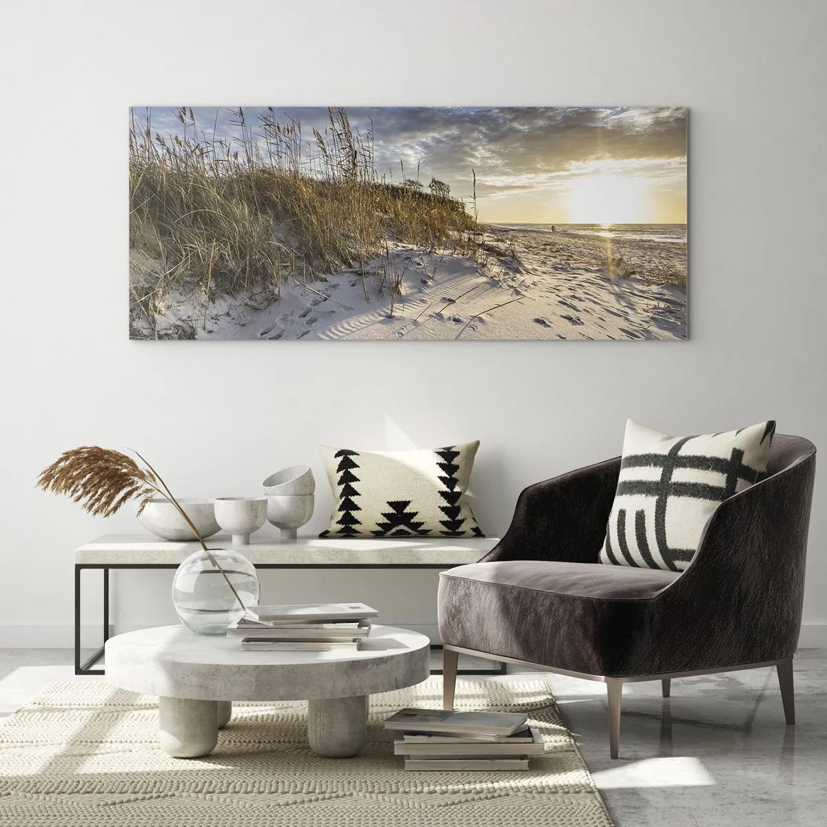 Schilderen op glas - Een uitnodiging voor een wandeling - 120x50 cm
