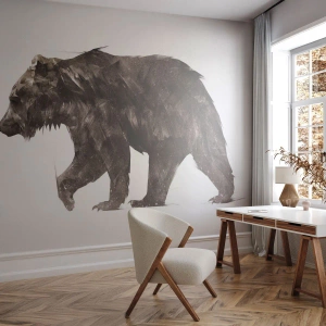 Zelfklevend Fotobehang Deluxe Sticker - Ik draag altijd echt bontjasje! - Dieren, Beer, Abstractie - 400x280 cm