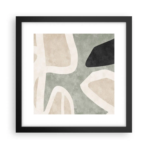 Poster in een zwarte lijst - Compositie met een zwart motief - 30x30 cm