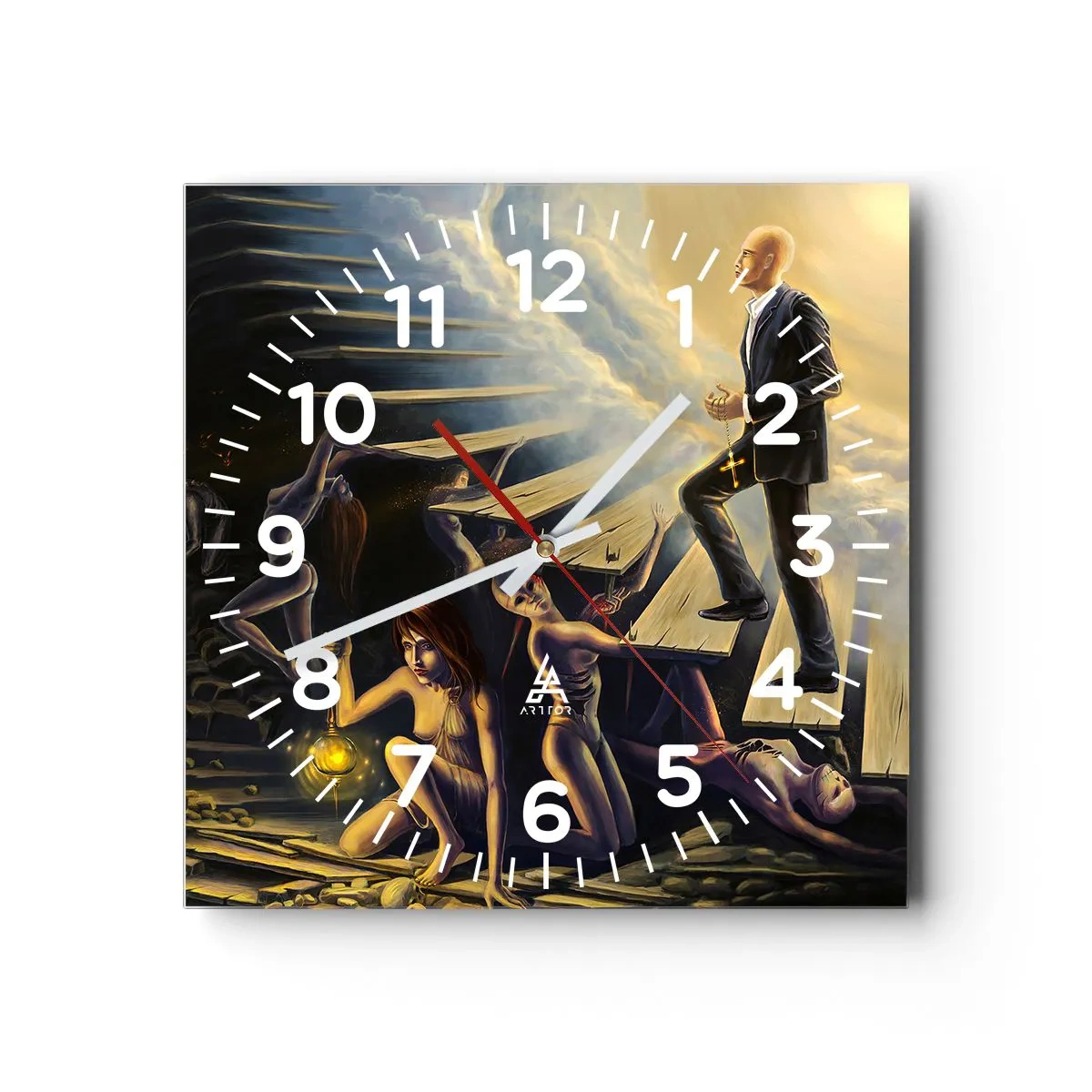 Wandklok - Klok - Danteske reis naar het licht - 40x40 cm