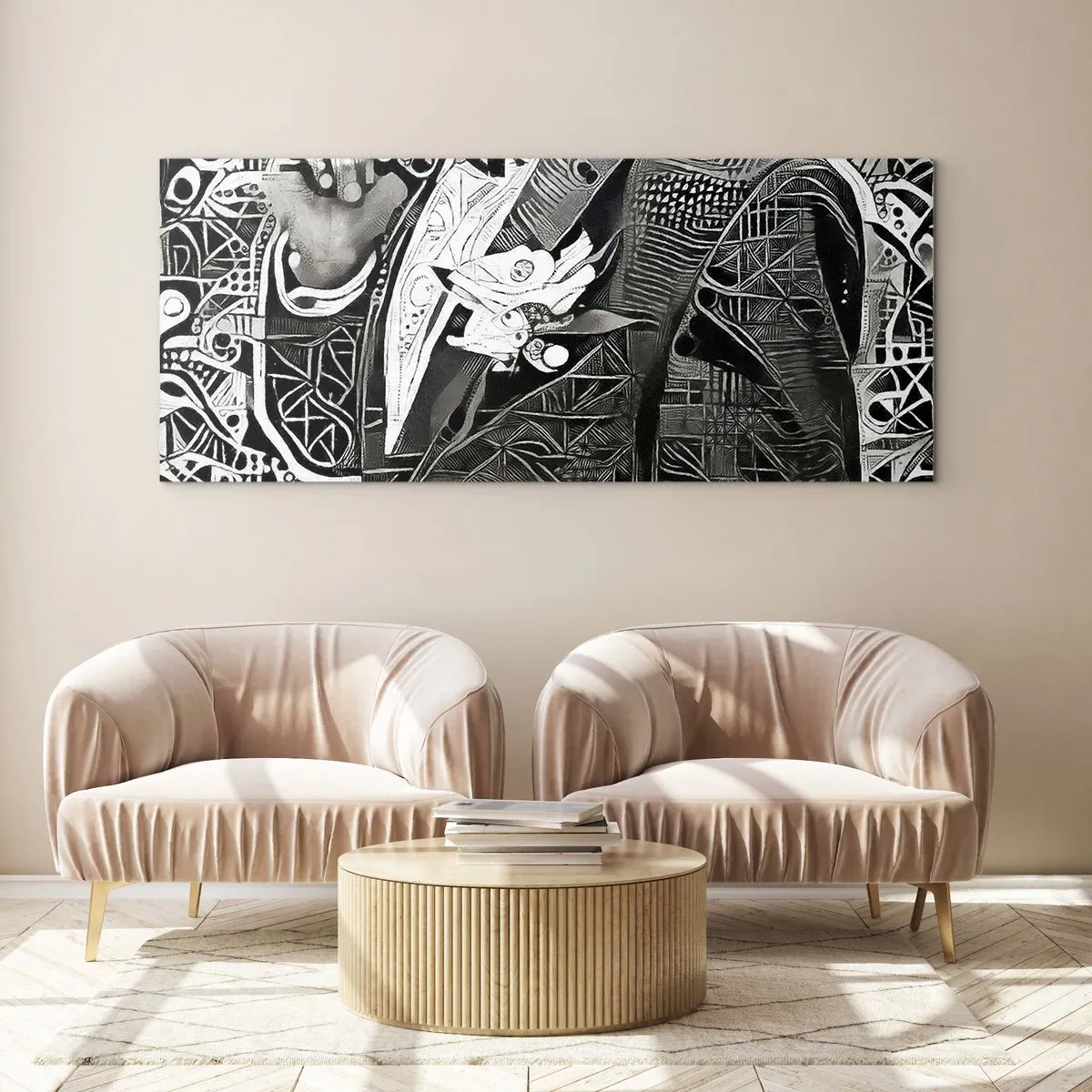 Schilderen op glas - Alleen een ogenschijnlijk grijze man - 100x40 cm