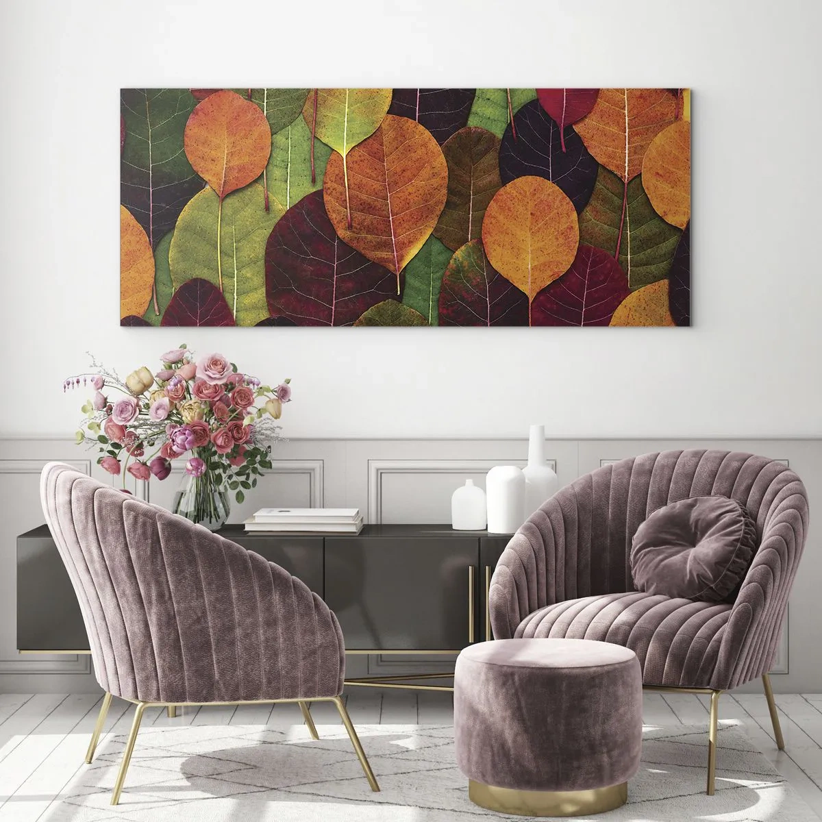 Schilderen op glas - Herfst mozaïek - 120x50 cm