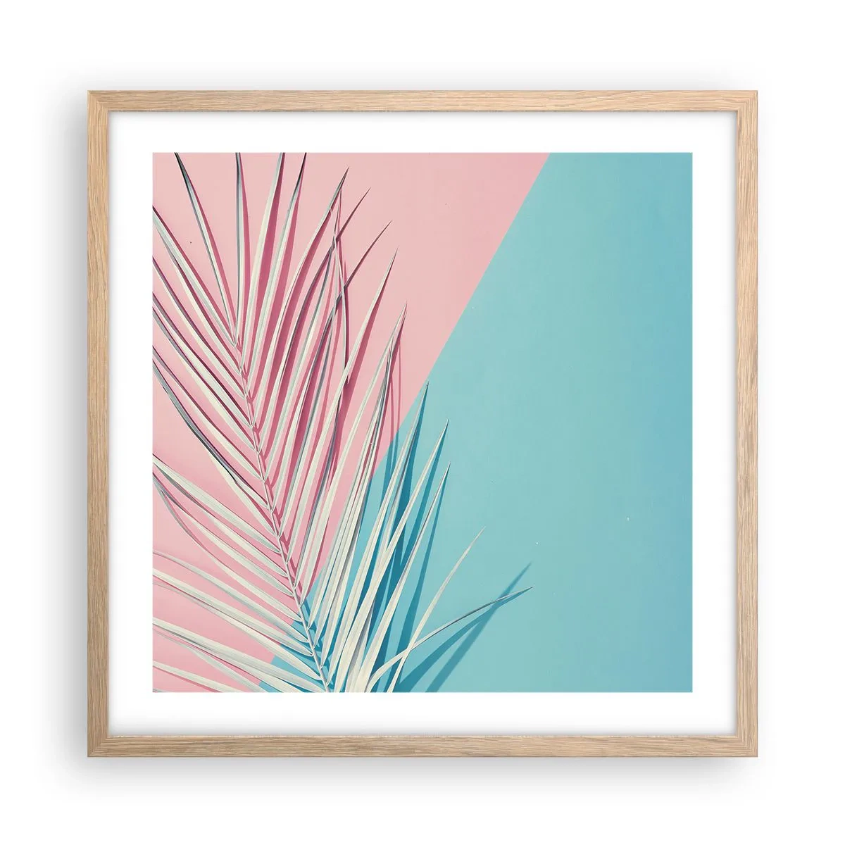 Een poster in een licht eiken lijst - Tropische impressie - 50x50 cm