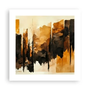 Poster - Harmonie van zwart en goud - 40x40 cm