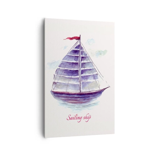 Schilderen op canvas - Volle zeilen en rustig water - 80x120 cm