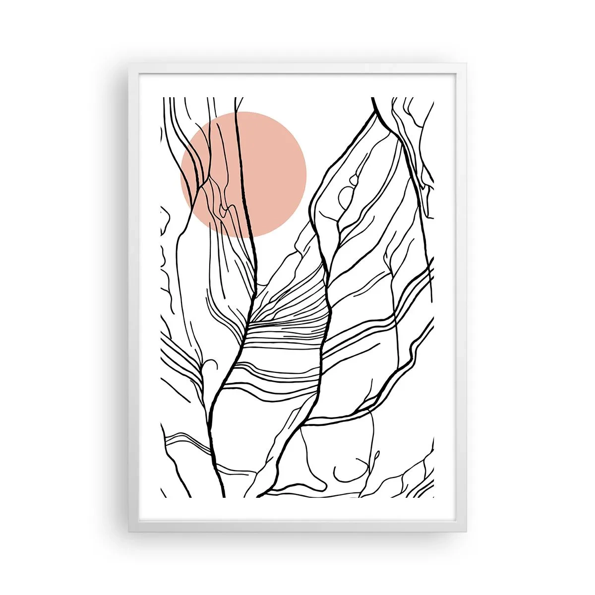 Poster in een witte lijst - In een web van twijgen - 50x70 cm