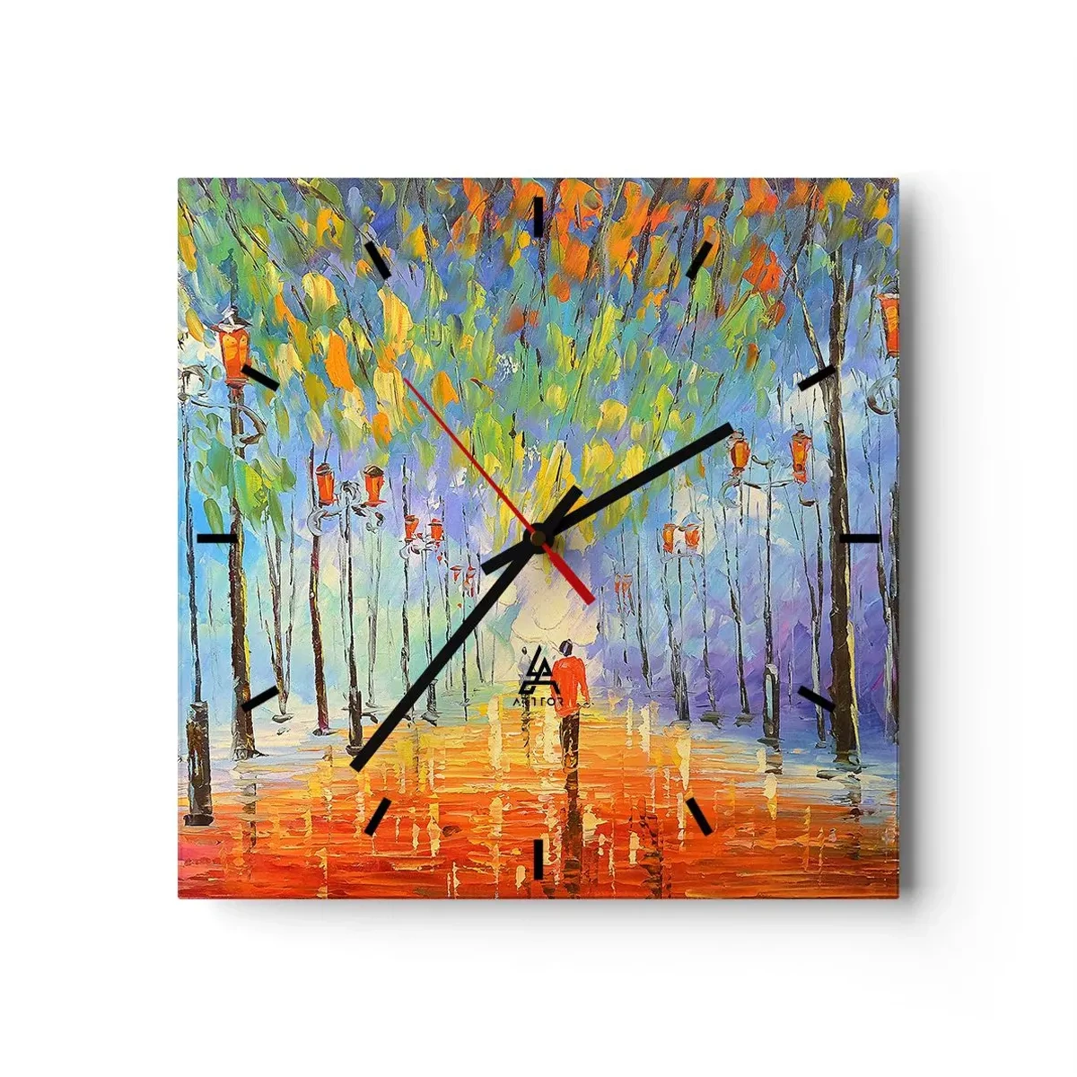 Wandklok - Klok - Nachtlied van regen - 40x40 cm