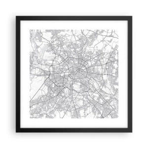Poster in een zwarte lijst - Berlijnse bloem - 40x40 cm