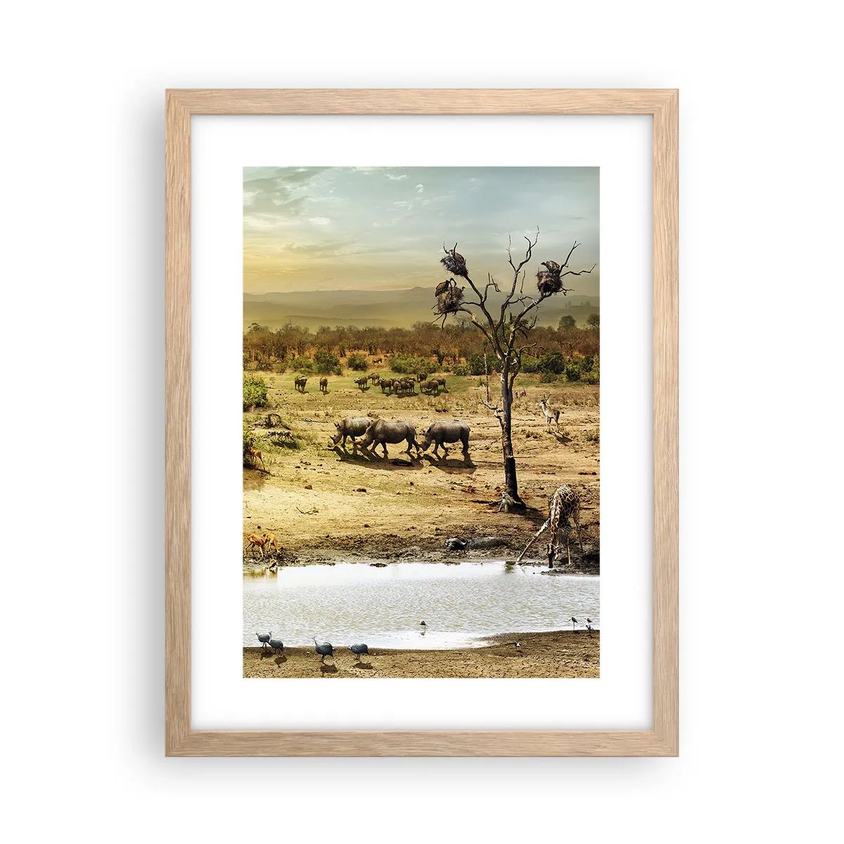 Een poster in een licht eiken lijst - "Er stroomde een rivier uit Eden …" - 30x40 cm