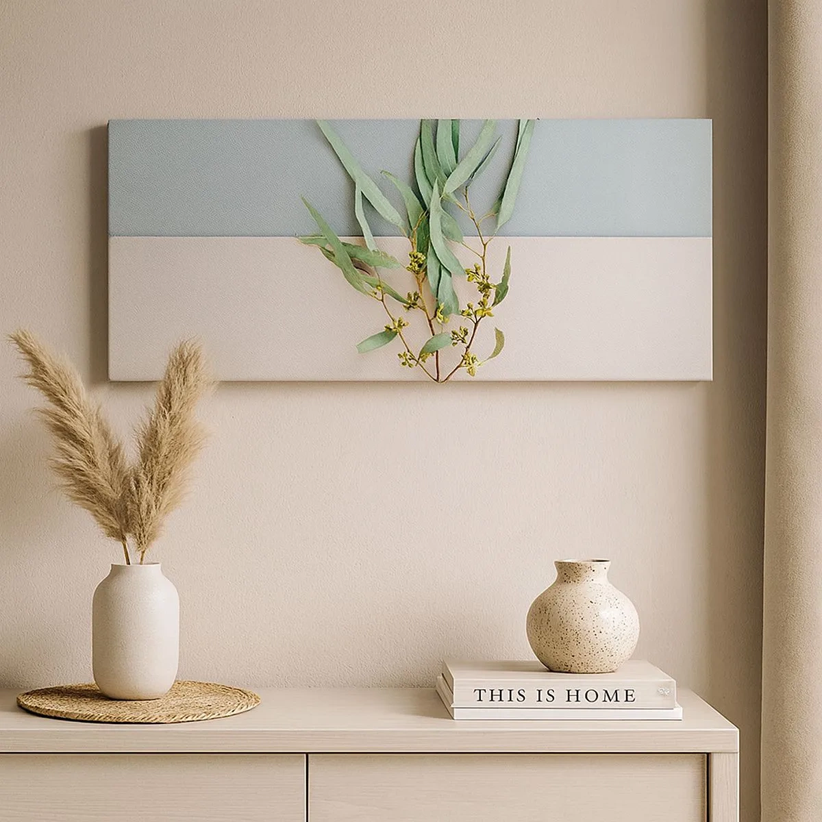 Schilderen op canvas - Subtiliteit in pastelkleuren - 100x40 cm