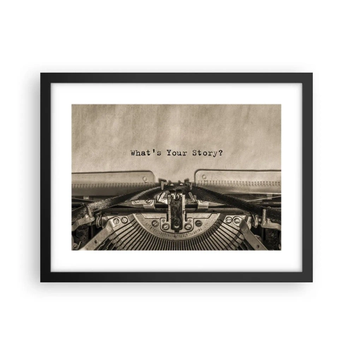 Poster in een zwarte lijst - Vertel het mee - 40x30 cm