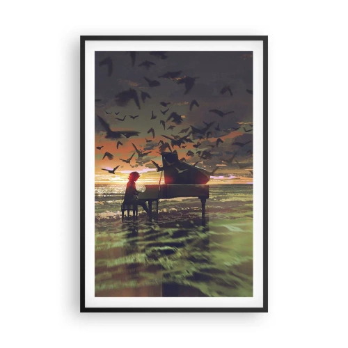 Poster in een zwarte lijst - Concert voor piano en golven - 61x91 cm