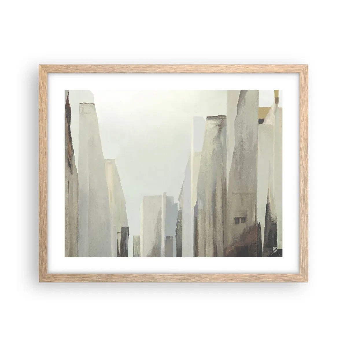 Een poster in een licht eiken lijst - Droom over de stad - 50x40 cm