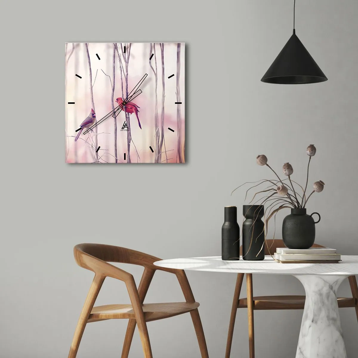 Wandklok - Klok - Verhaal van het roze woud - 40x40 cm