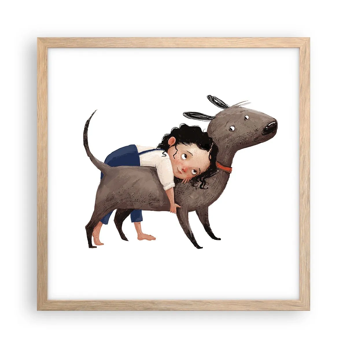 Een poster in een licht eiken lijst - Beste vrienden - 40x40 cm