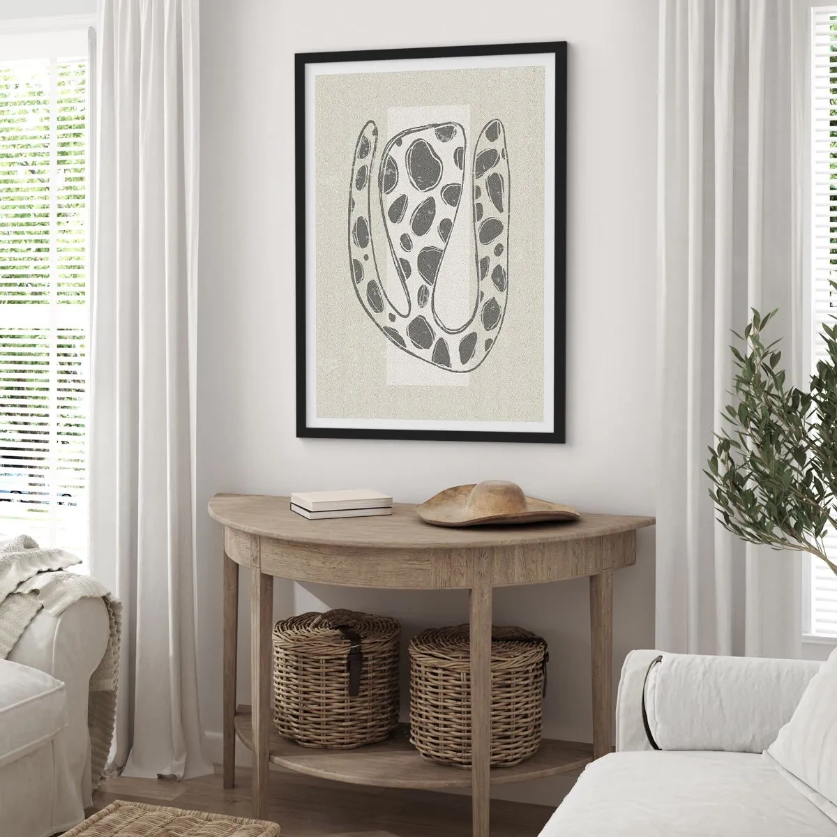 Poster in een zwarte lijst - Een vreemd wezen - 40x50 cm