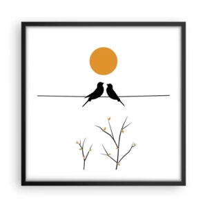 Poster in een zwarte lijst - Nachtegalen avond - 50x50 cm