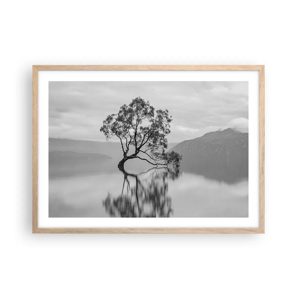 Een poster in een licht eiken lijst - Er is zo'n land - 70x50 cm