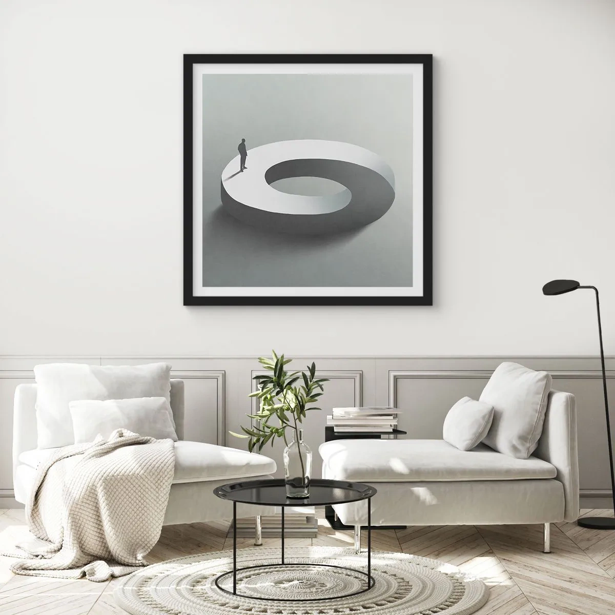 Poster in een zwarte lijst - En wees hier slim - 30x30 cm