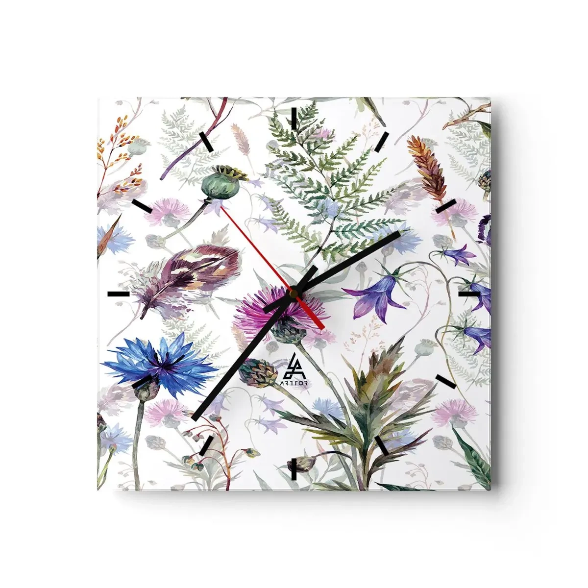 Wandklok - Klok - Pools herbarium - 40x40 cm