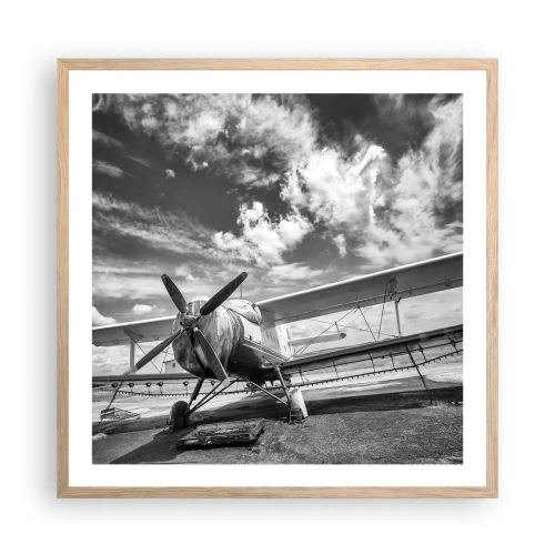 Een poster in een licht eiken lijst - Ik kan niet wachten! - 60x60 cm