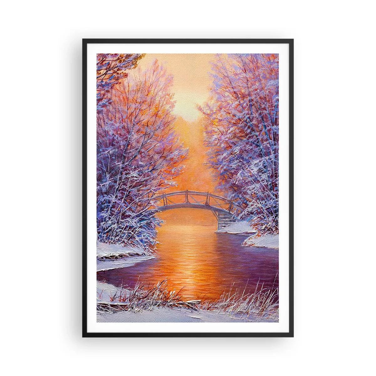 Poster in een zwarte lijst - Laten we elkaar hier ontmoeten - 70x100 cm