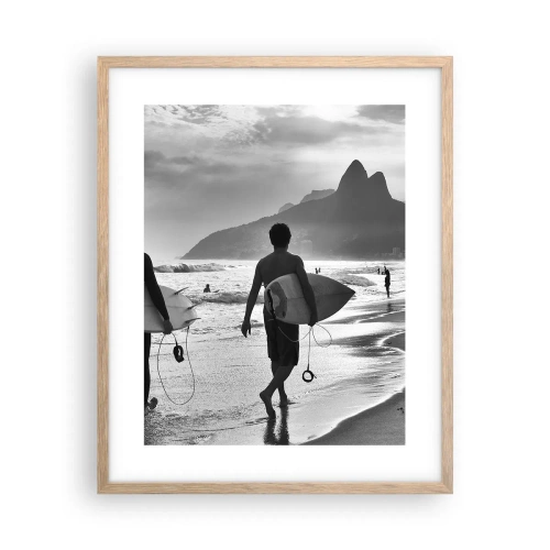Een poster in een licht eiken lijst - Enkele golf samba - 40x50 cm