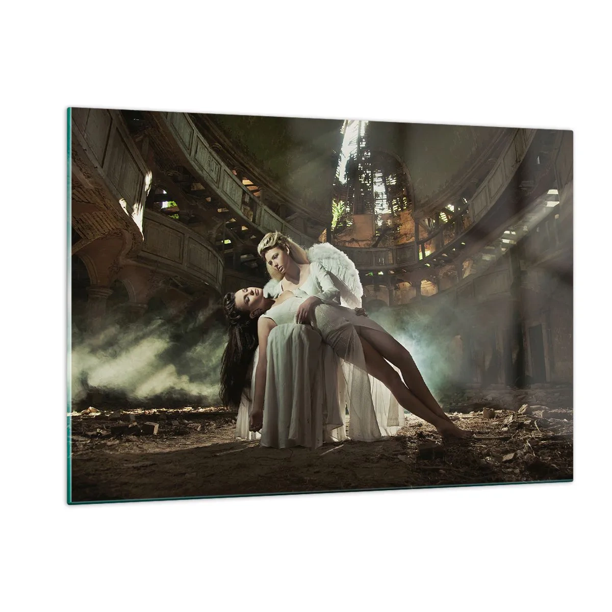 Schilderen op glas - De geest van het oude theater - 120x80 cm