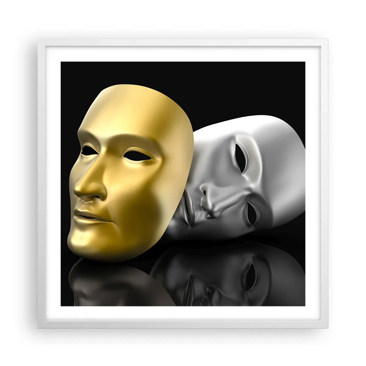 Poster in een witte lijst - Het leven is theater - 60x60 cm