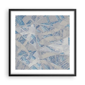 Poster in een zwarte lijst - In een blauwgrijs labyrint - 50x50 cm