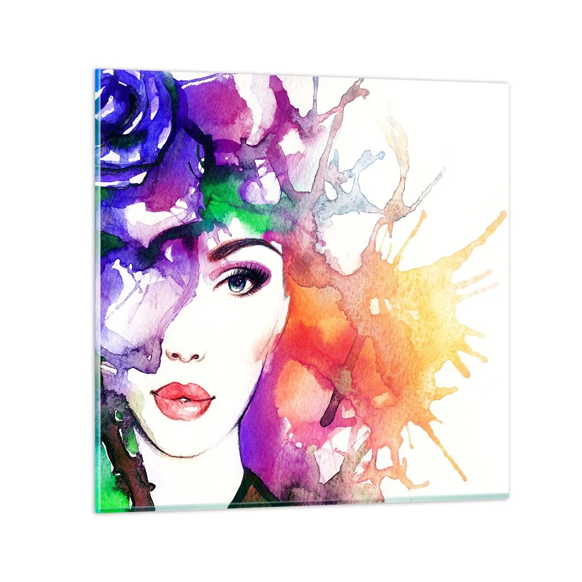 Schilderen op glas - Met hoofd in de wolken - 70x70 cm