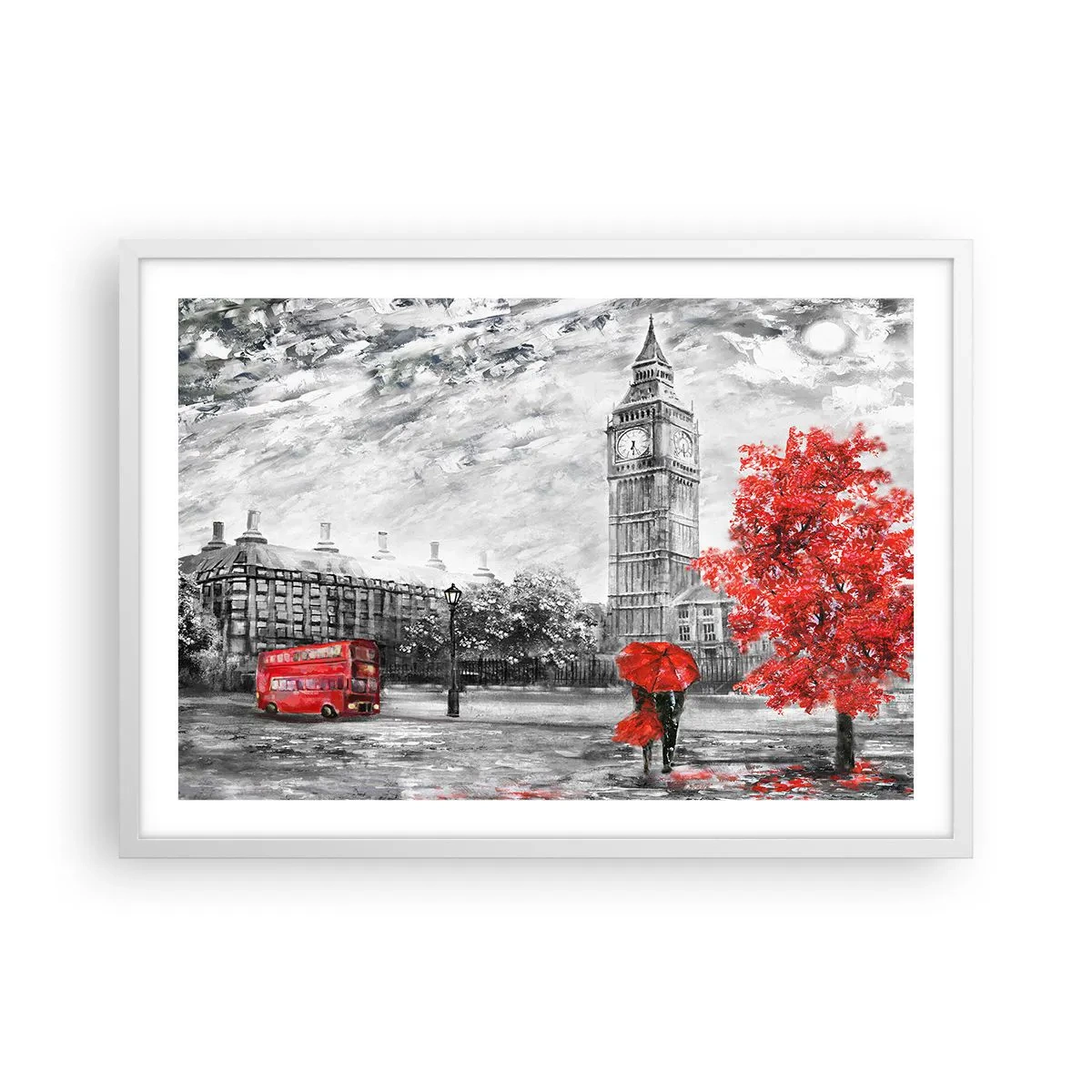 Poster in een witte lijst - Een spannende dag - 70x50 cm