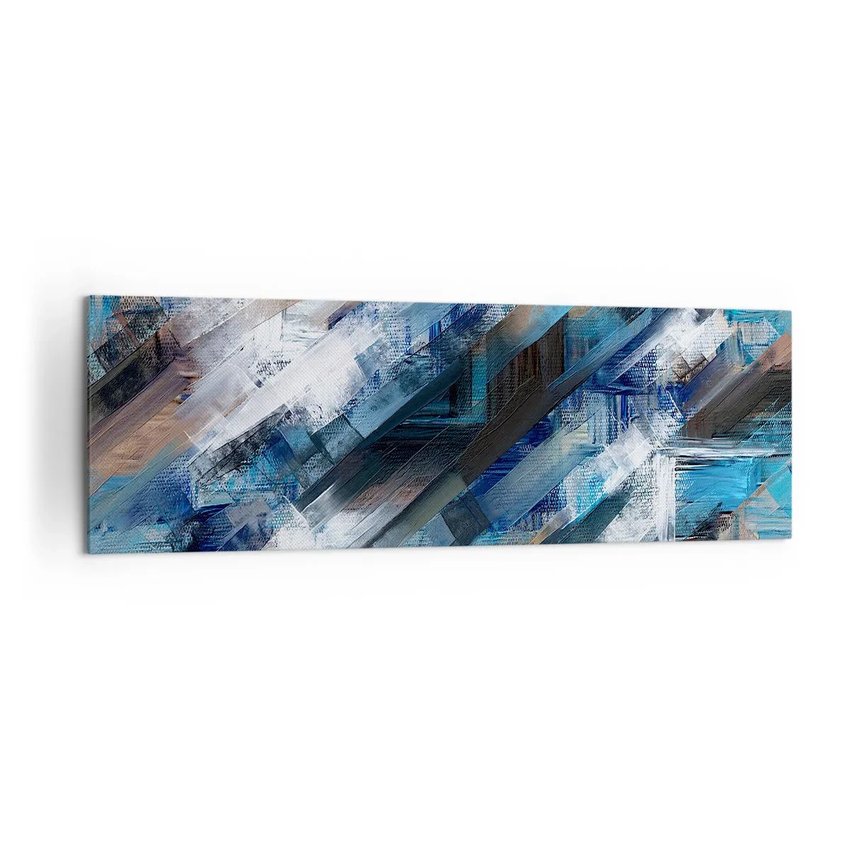Schilderen op canvas - Op een blauwe diagonaal - 160x50 cm