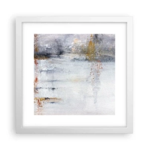 Poster in een witte lijst - Achter de luchtgordijn - 30x30 cm