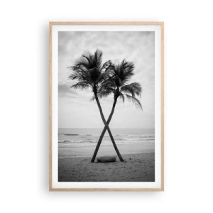 Een poster in een licht eiken lijst - Een tedere aanwezigheid - 61x91 cm