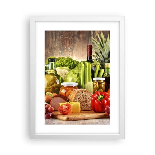 Poster in een witte lijst - Gerookt, gebakken en gemarineerd - 30x40 cm