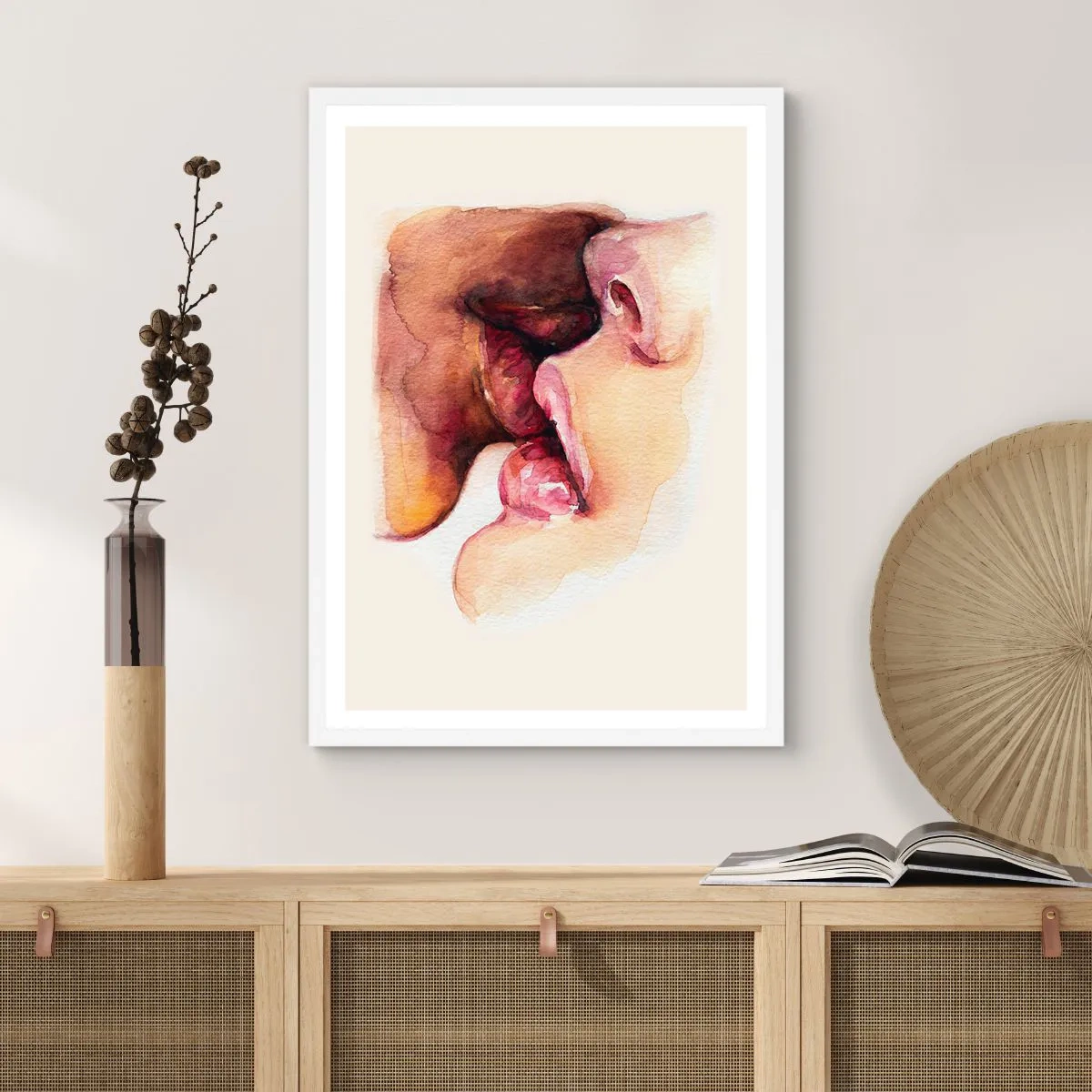 Poster in een witte lijst - Zoals dag en nacht, aarde en lucht - 50x70 cm