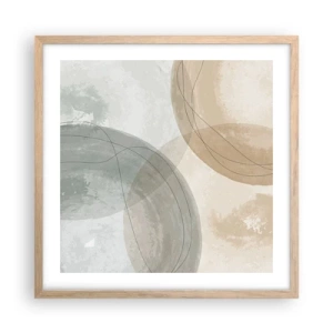 Een poster in een licht eiken lijst - Indringende werelden - 50x50 cm