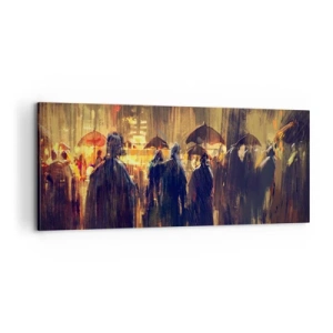 Schilderen op canvas - Volgelingen van de regen - 100x40 cm